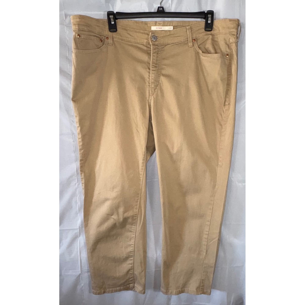 Levis Boyfriend Jeans Womens 24W Tan Khaki Mid Rise Relaxed Tapered Pants